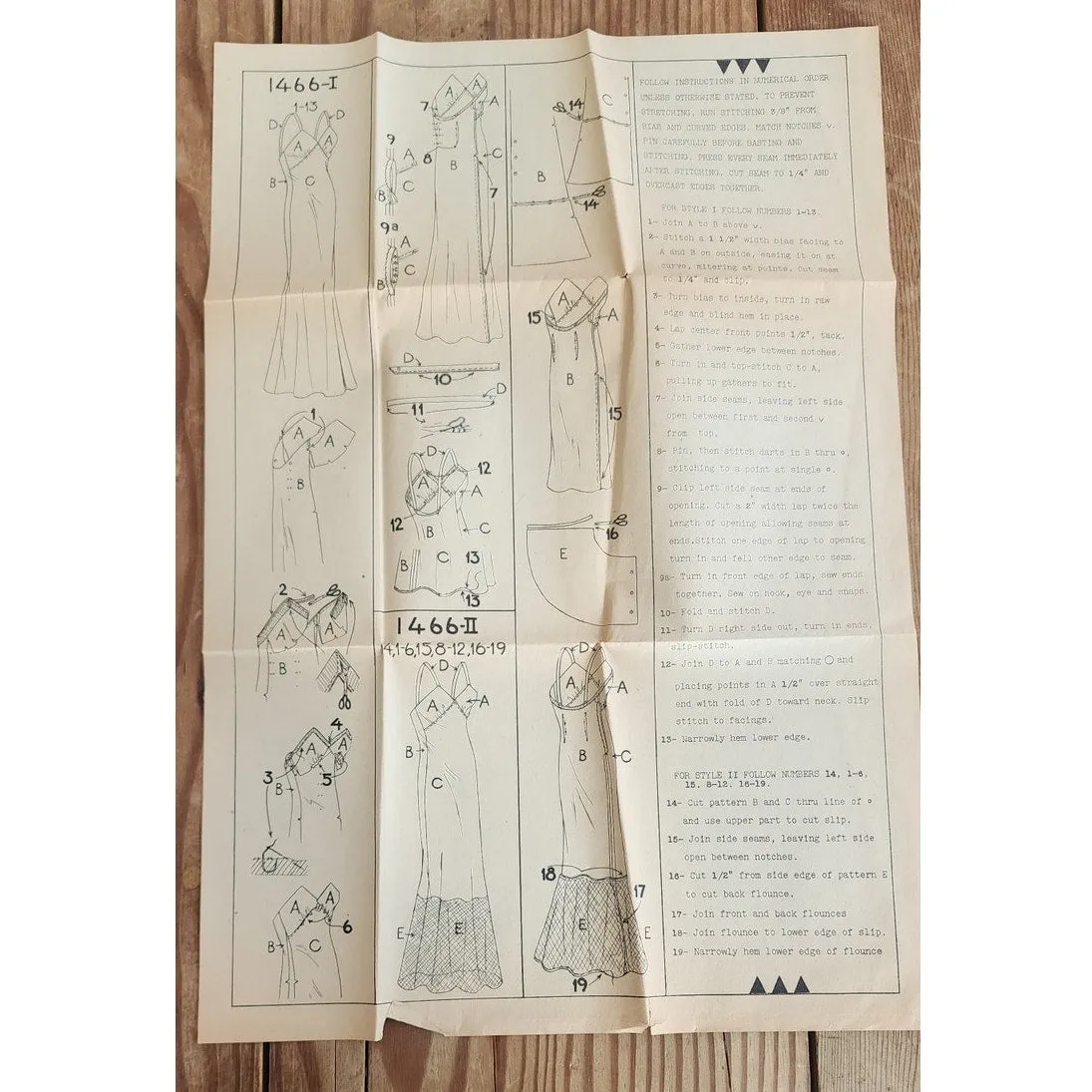 Vintage 30s Sewing Pattern: Long Slip Dress Simplicity 1466 / Bust 32