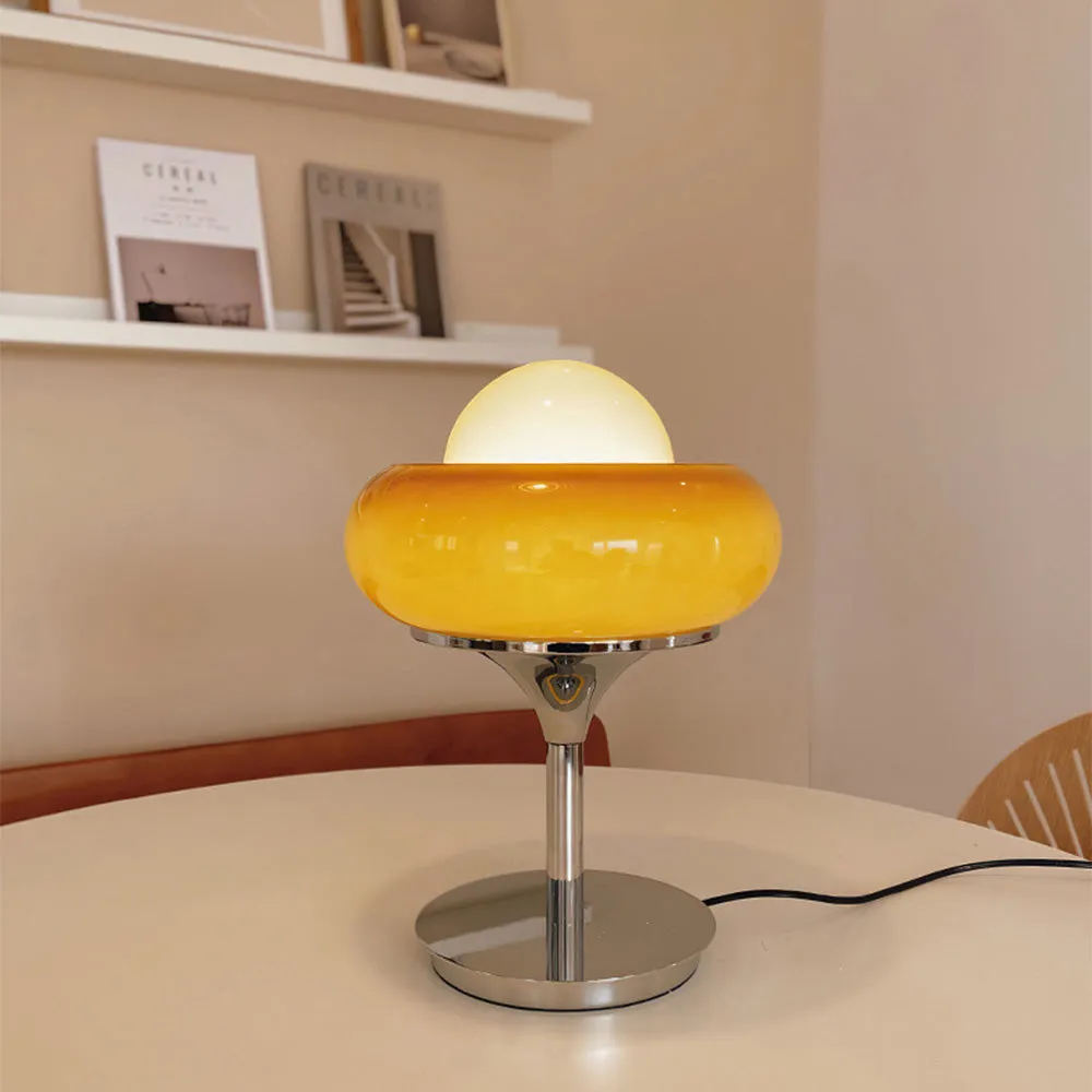 Vintage Bauhaus Glass Table Lamp – Bold Yellow Retro-Inspired Lighting