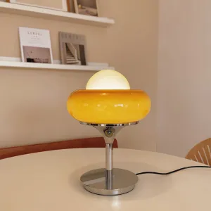 Vintage Bauhaus Glass Table Lamp – Bold Yellow Retro-Inspired Lighting