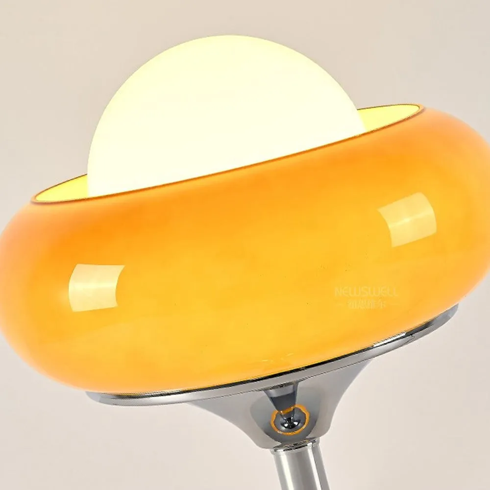 Vintage Bauhaus Glass Table Lamp – Bold Yellow Retro-Inspired Lighting