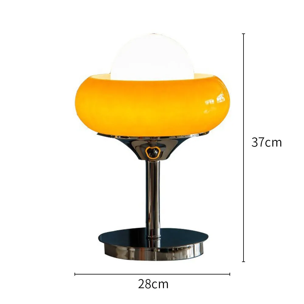 Vintage Bauhaus Glass Table Lamp – Bold Yellow Retro-Inspired Lighting