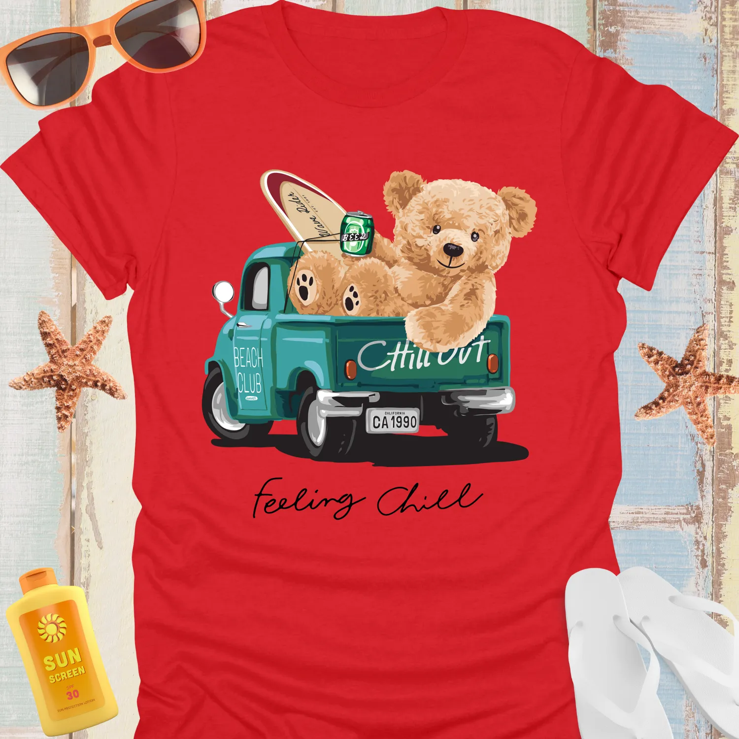 Vintage Beach Club Truck T-Shirt For Surf Lovers