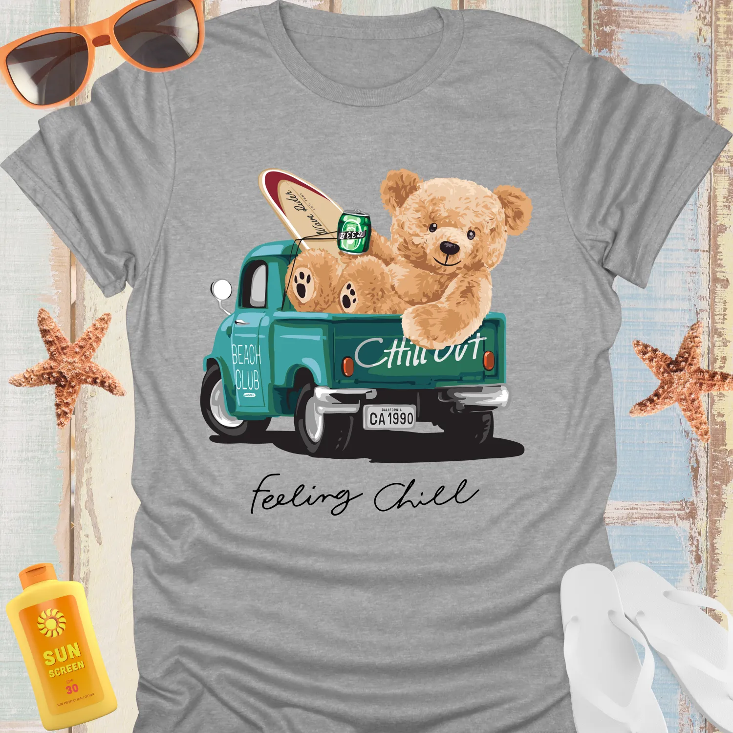 Vintage Beach Club Truck T-Shirt For Surf Lovers