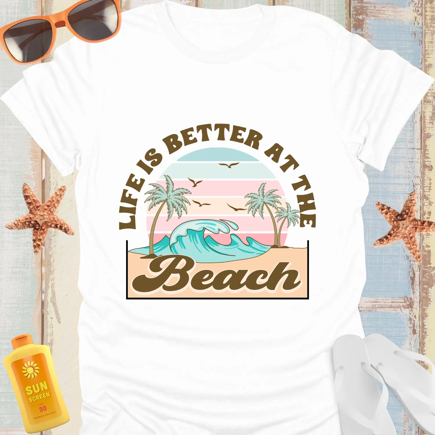Vintage Beach T-Shirt Life Is Better At The Beach