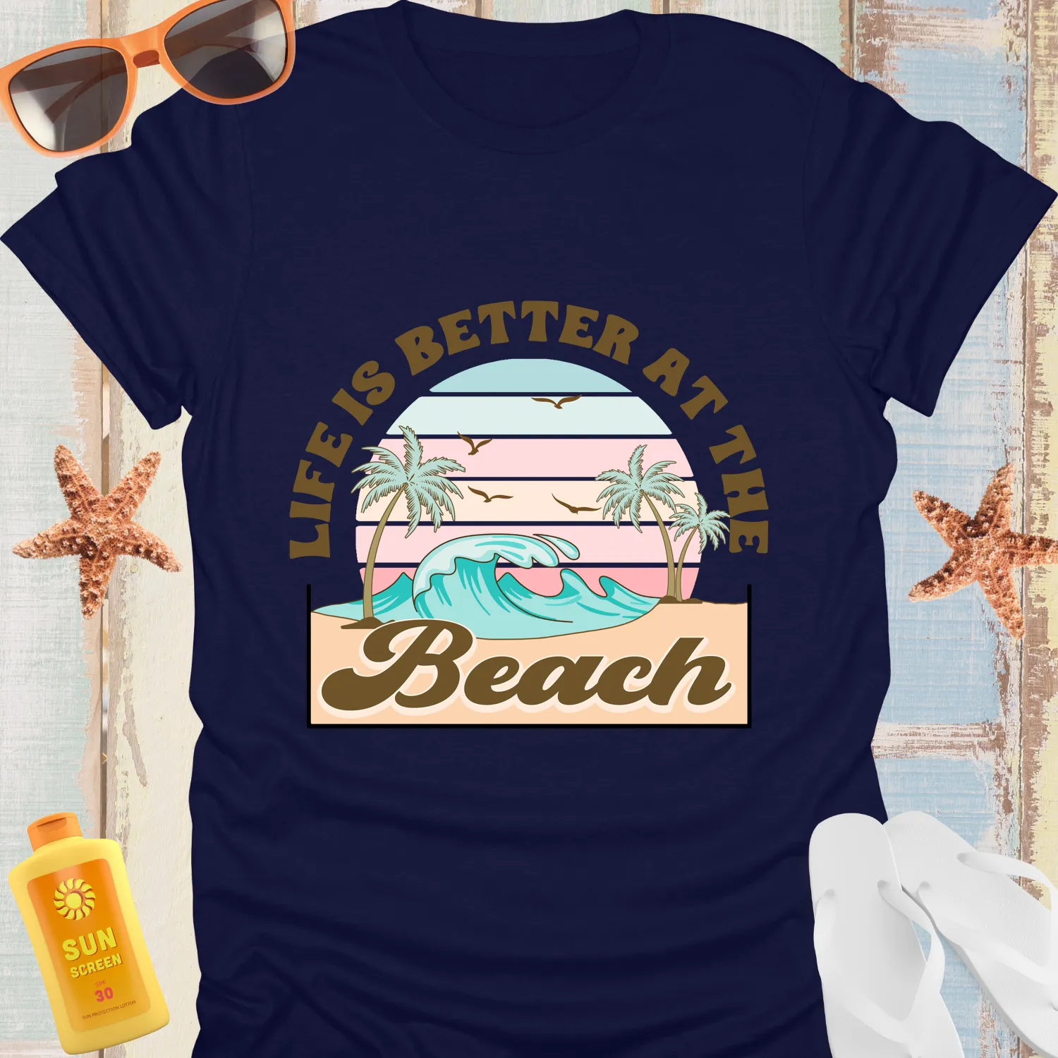 Vintage Beach T-Shirt Life Is Better At The Beach