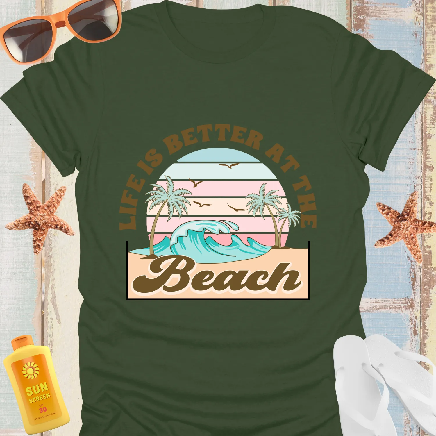 Vintage Beach T-Shirt Life Is Better At The Beach