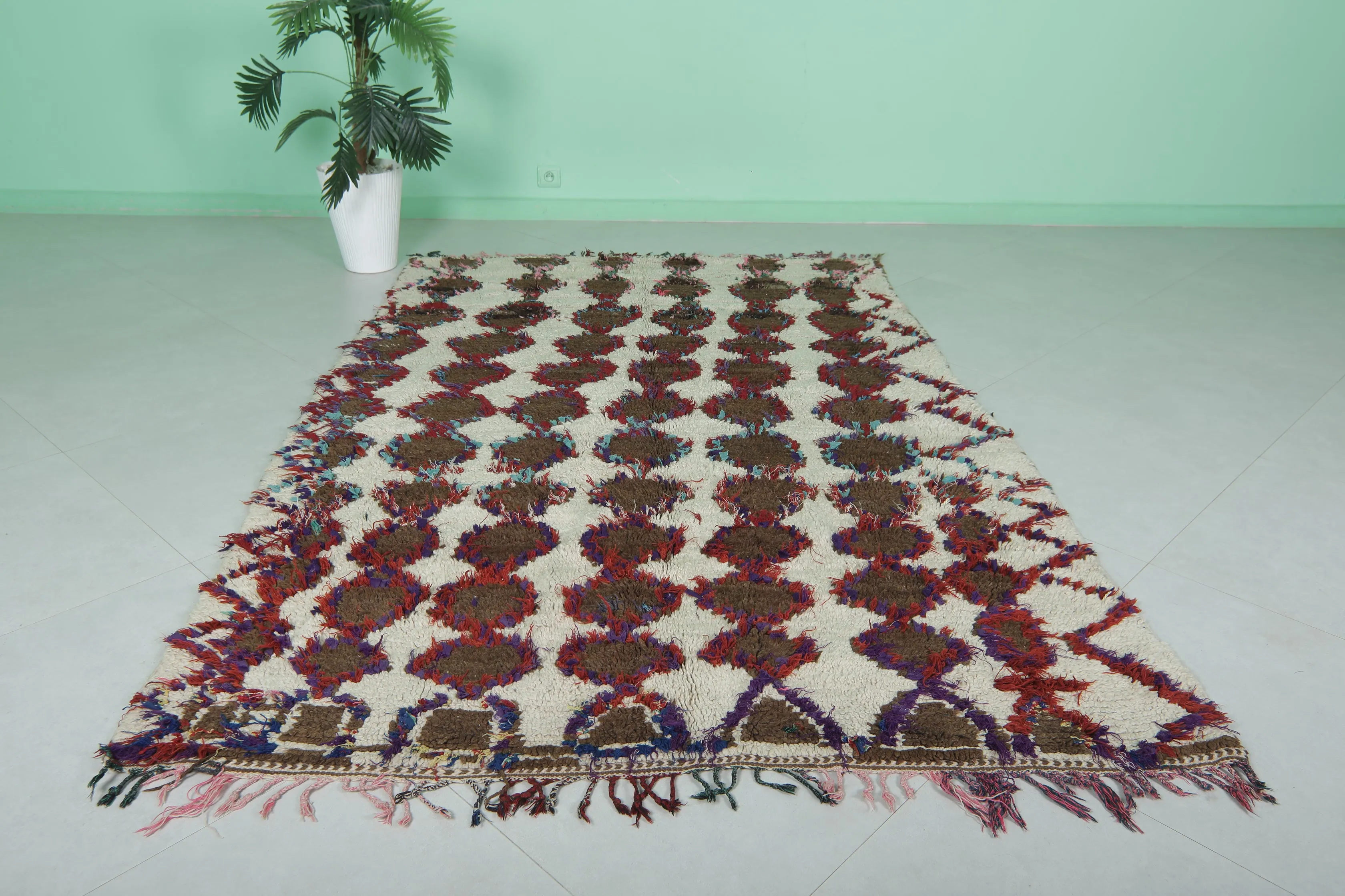 Vintage Berber Rug 5.1 X 7.8 Feet – Handwoven Moroccan Carpet