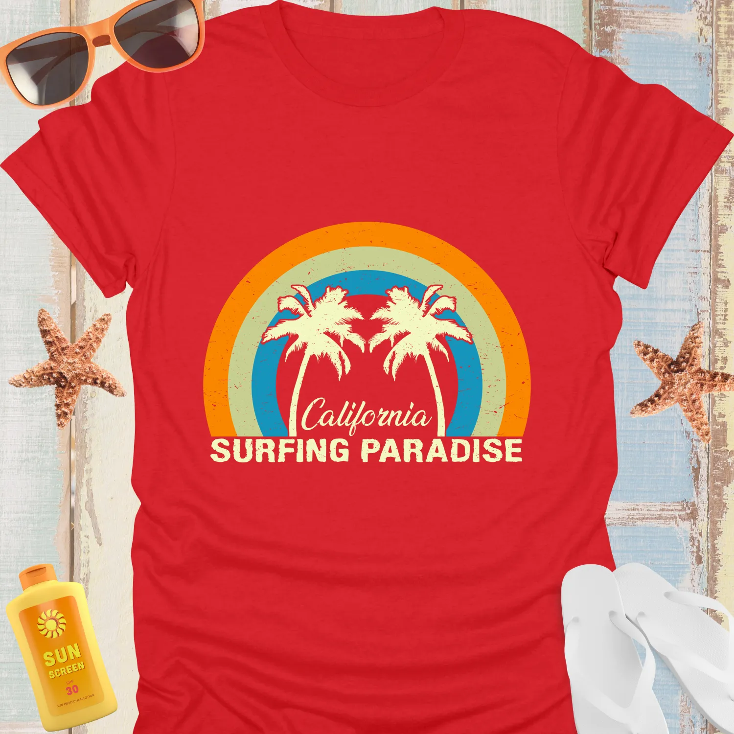 Vintage California Surfing Paradise Graphic T-Shirt