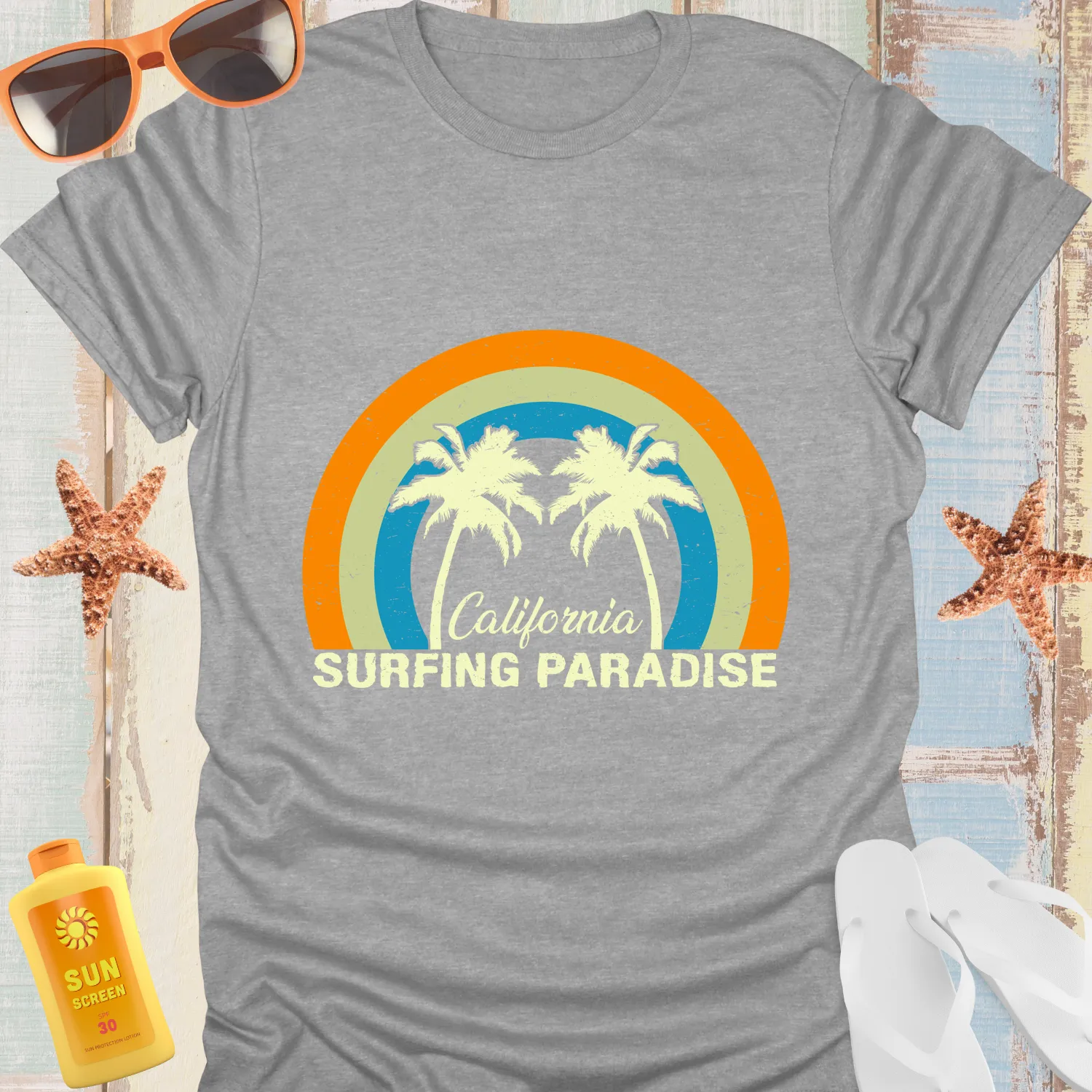 Vintage California Surfing Paradise Graphic T-Shirt