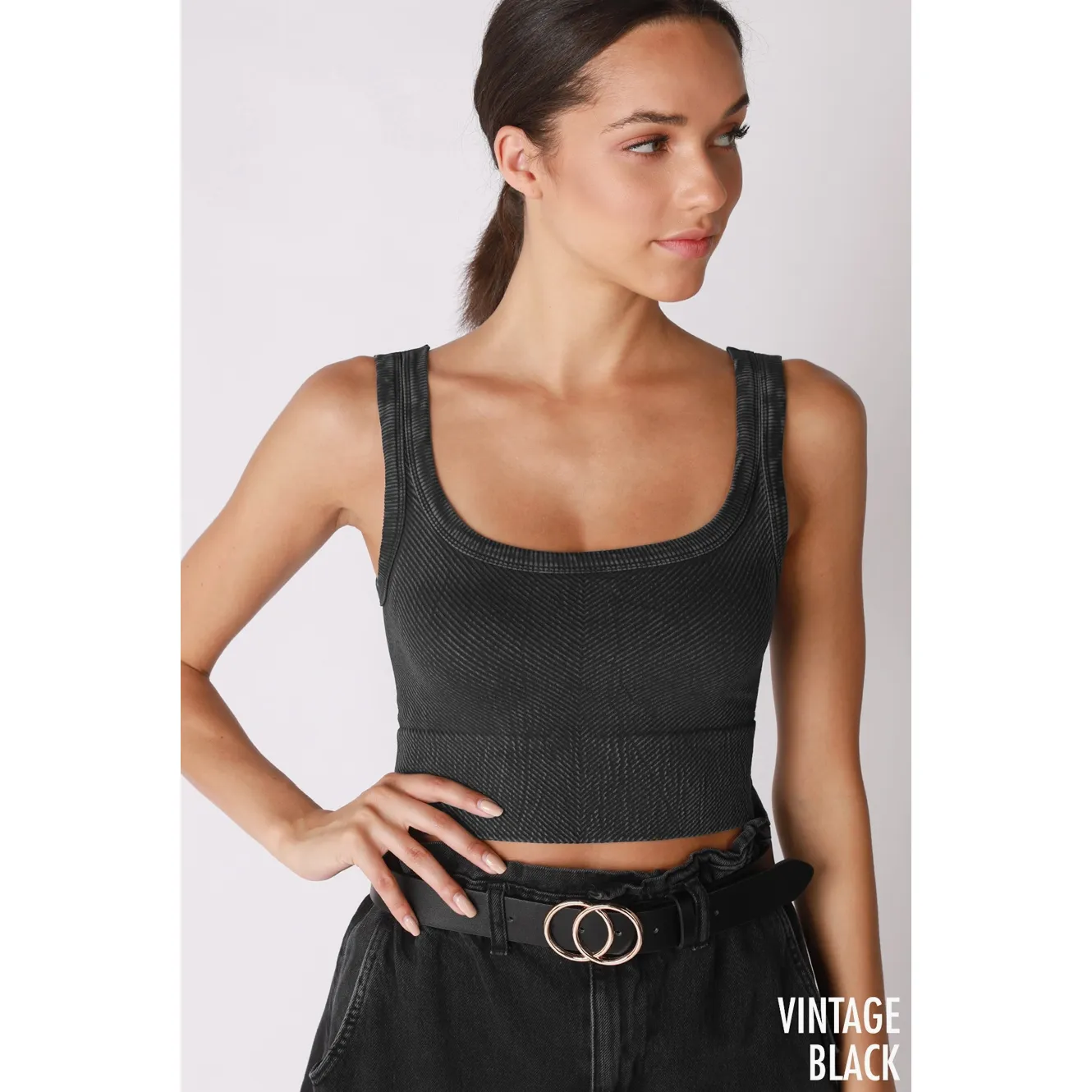 Vintage Chevron Crop Top