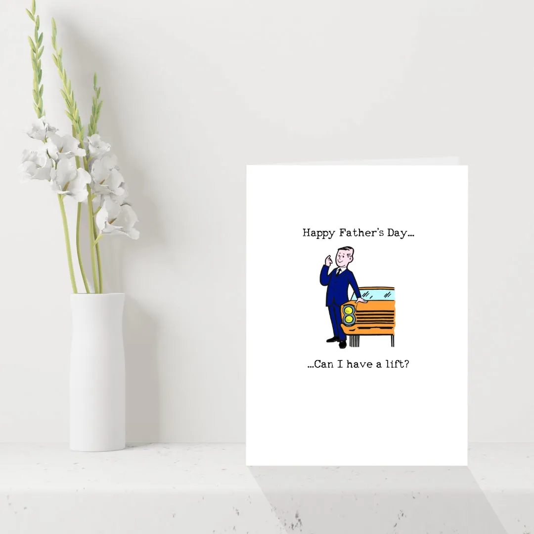 Vintage Design Fathers Day Card - Can I have a lift?