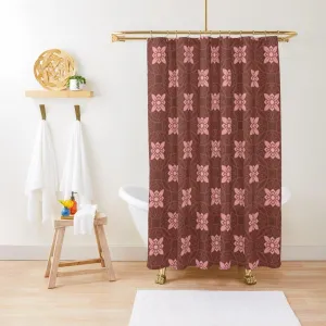 Vintage Floral Tile Shower Curtain