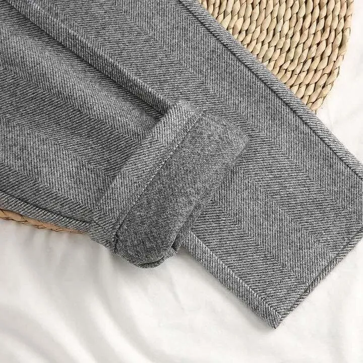 Vintage Herringbone Wool Trousers