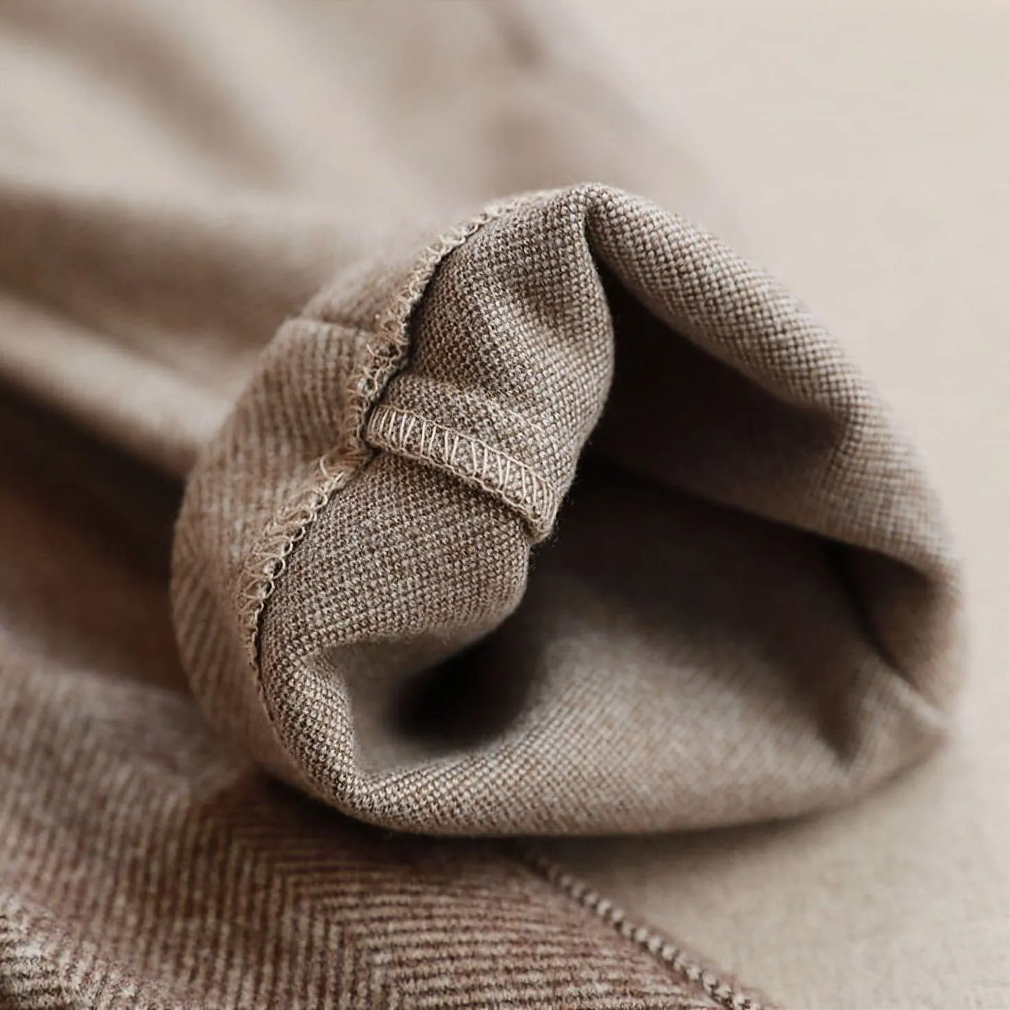 Vintage Herringbone Wool Trousers