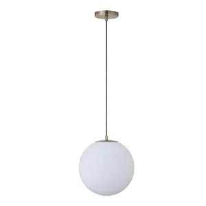 Vintage-Inspired 12in Frosted Glass Globe Pendant Light