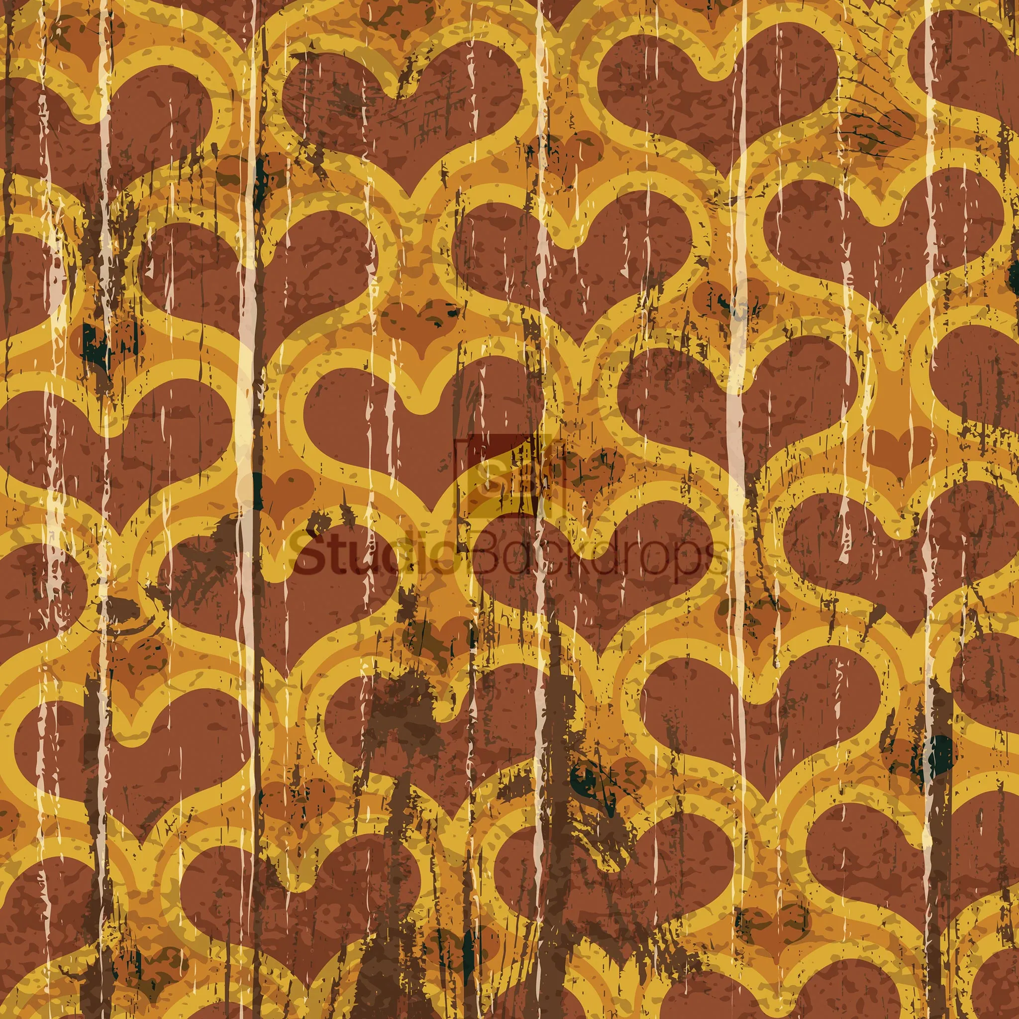 Vintage Painted Hearts Photography Backdrop BD-128-PAT