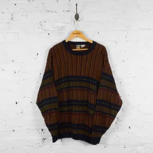 Vintage Pattern Jumper - Brown - XL