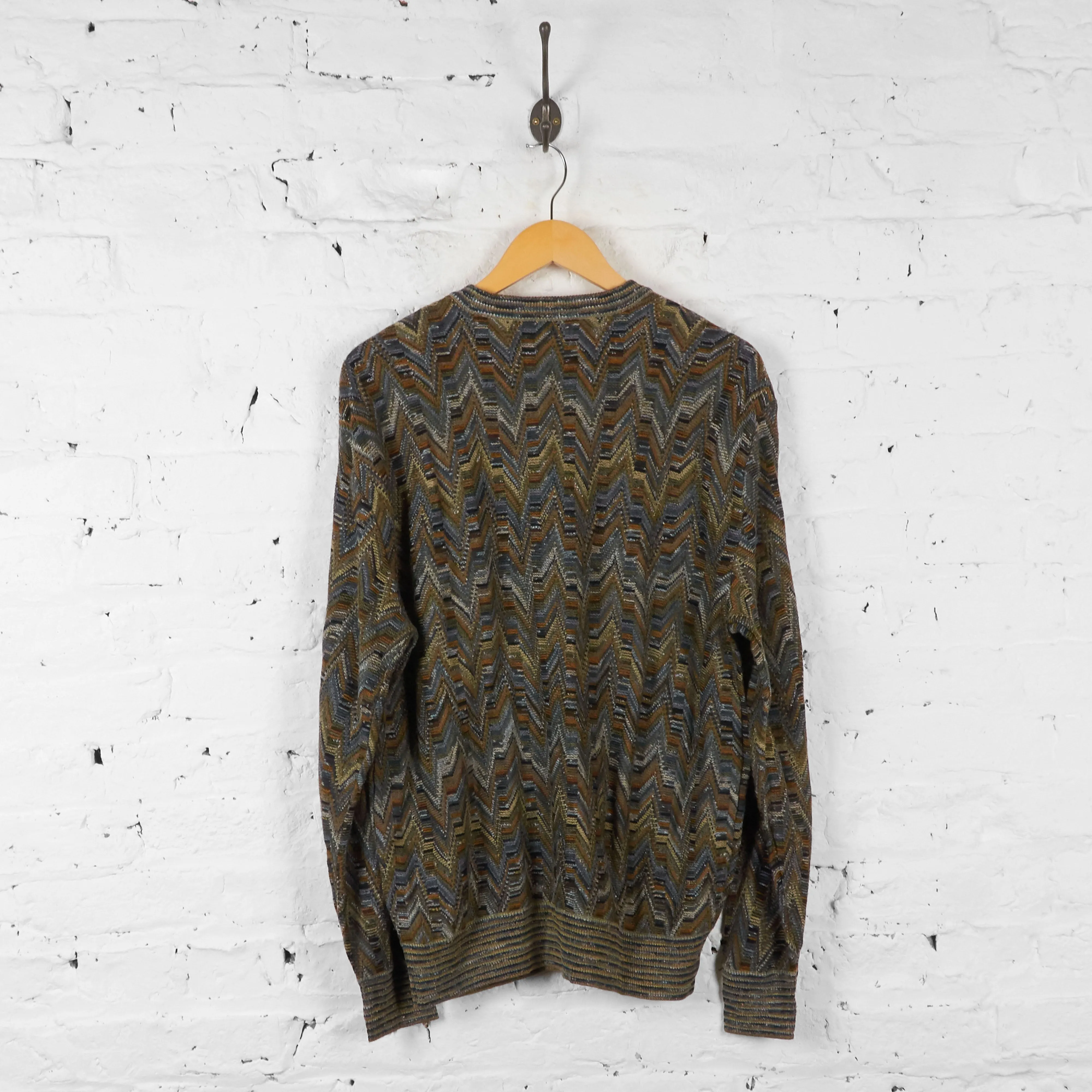 Vintage Pattern Knit Jumper - Multi - L
