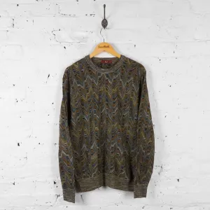 Vintage Pattern Knit Jumper - Multi - L