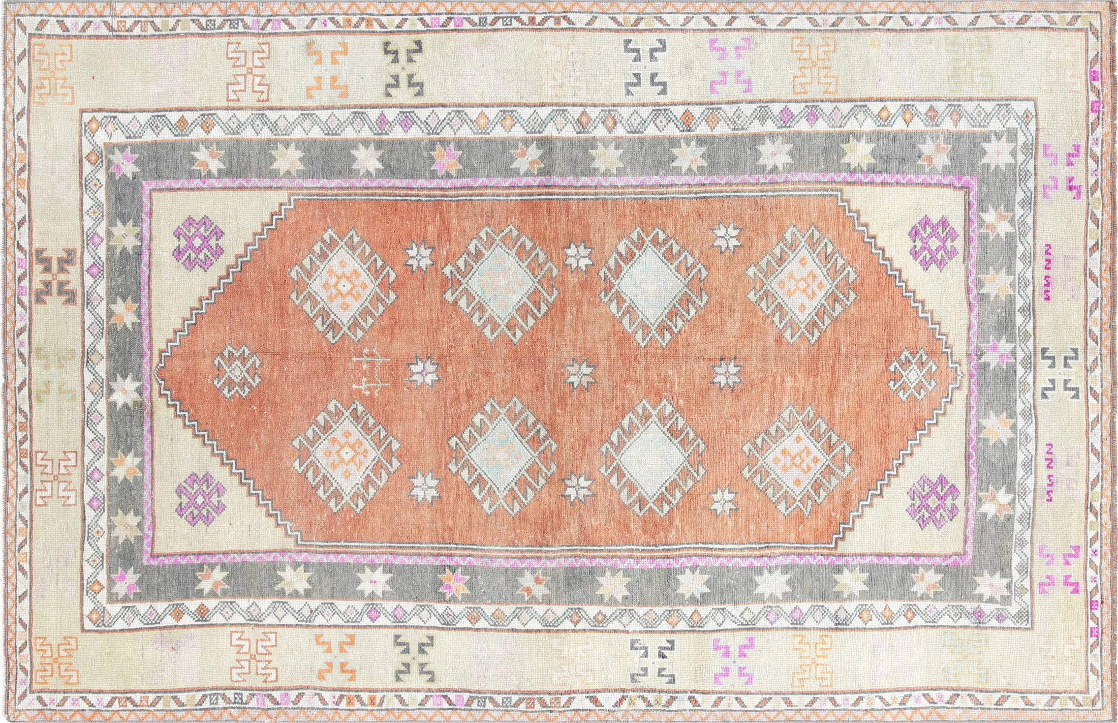 Vintage Turkish Oushak Rug - 5'9" x 8'8"