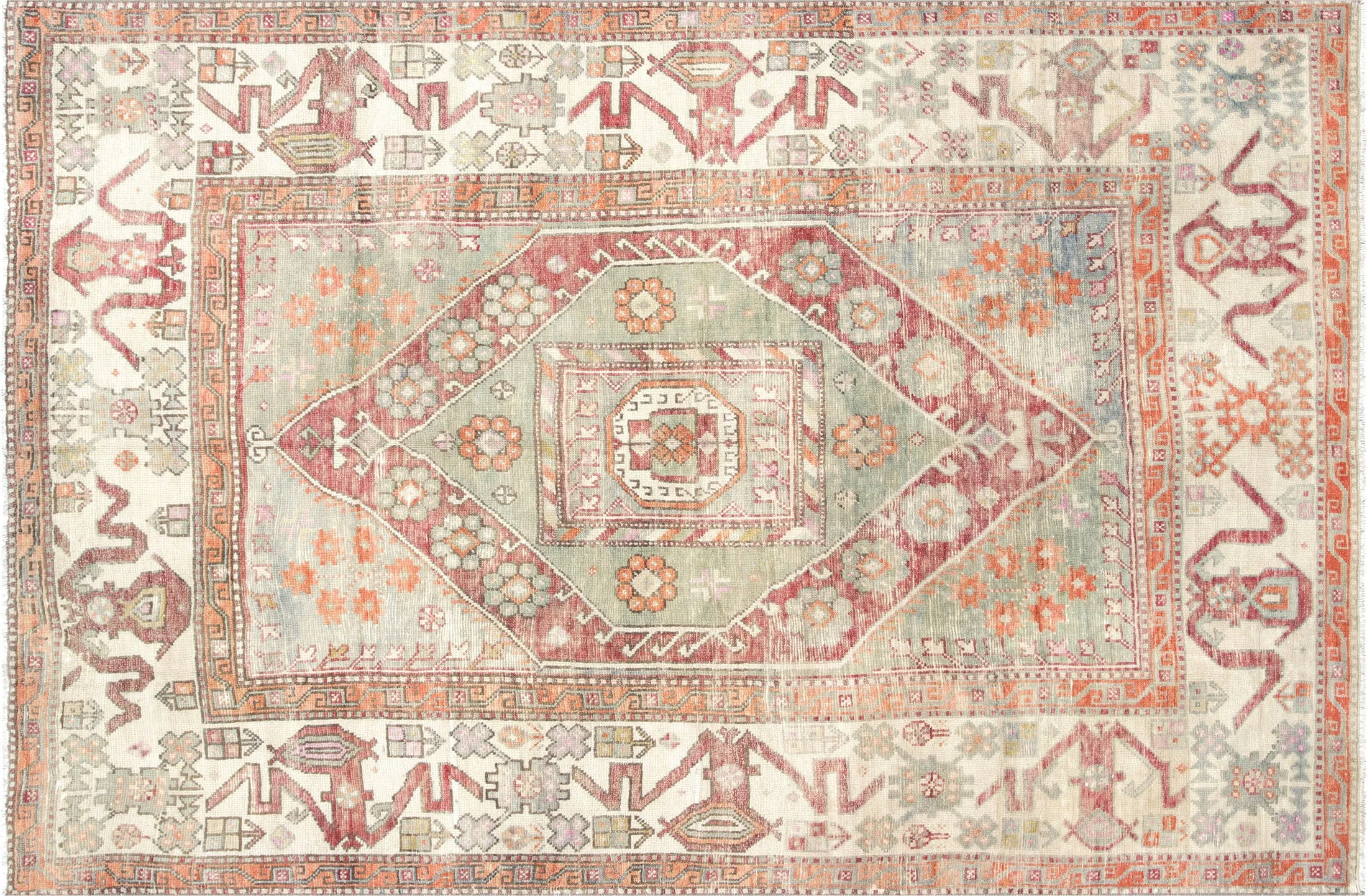 Vintage Turkish Oushak Rug - 5'9" x 8'9"