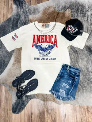 Vintage White Sweet Land of Liberty Tee