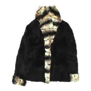 Vintage Womens Fur Jacket | Black Brown High End Luxury Coat