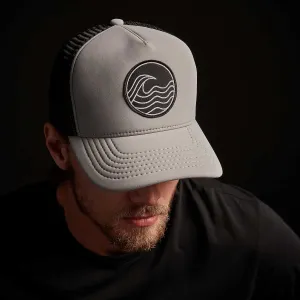 Wave Patch Scuba Trucker Hat - Pale Grey
