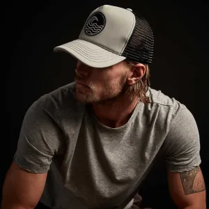 Wave Patch Scuba Trucker Hat - Silver Grey