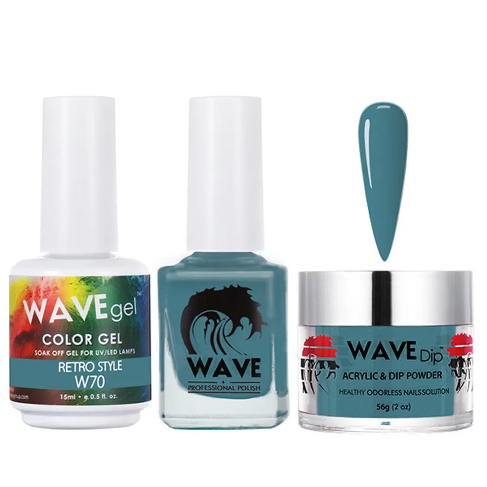 Wave Simplicity Collection 3-In-1 Matching Combo Set / 1 Gel Polish 0.5 oz.   1 Lacquer 0.5 oz.   1 Dip Powder 2 oz. / #P070 Retro Style