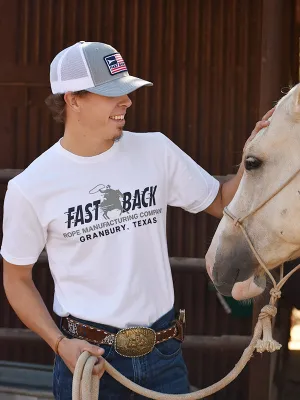 White Fast Back T-Shirt Retro Design