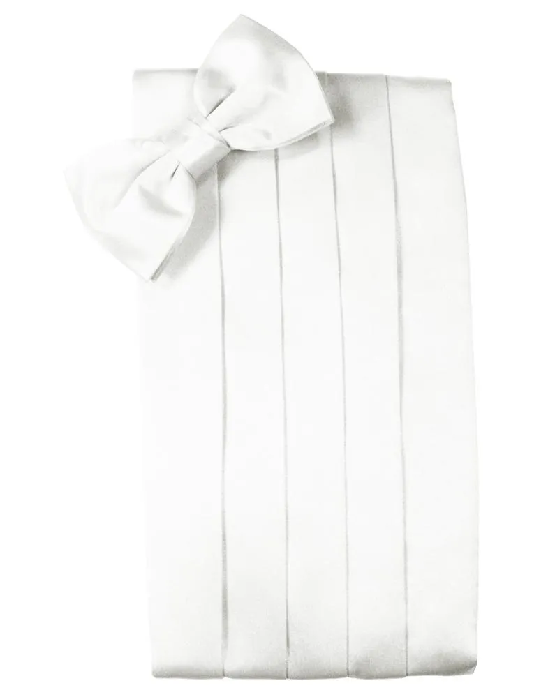 White Luxury Kids Satin Cummerbund