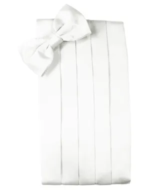 White Luxury Kids Satin Cummerbund