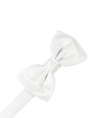 White Luxury Satin Kids Bow Tie