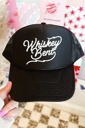 White Whiskey Bent Otto Black Foam Front Trucker Hat