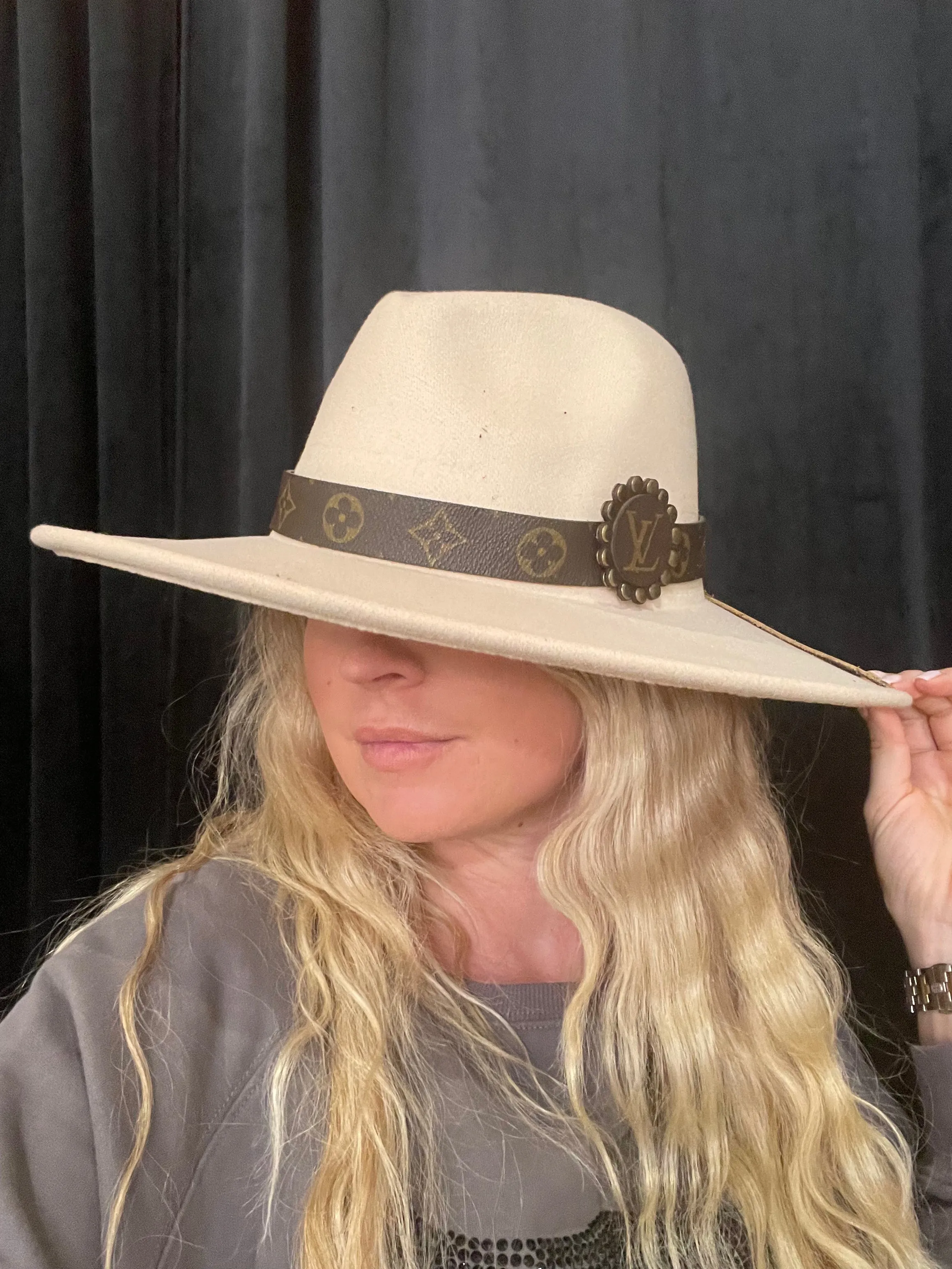 Wide Brim LV Banded Felt Hat