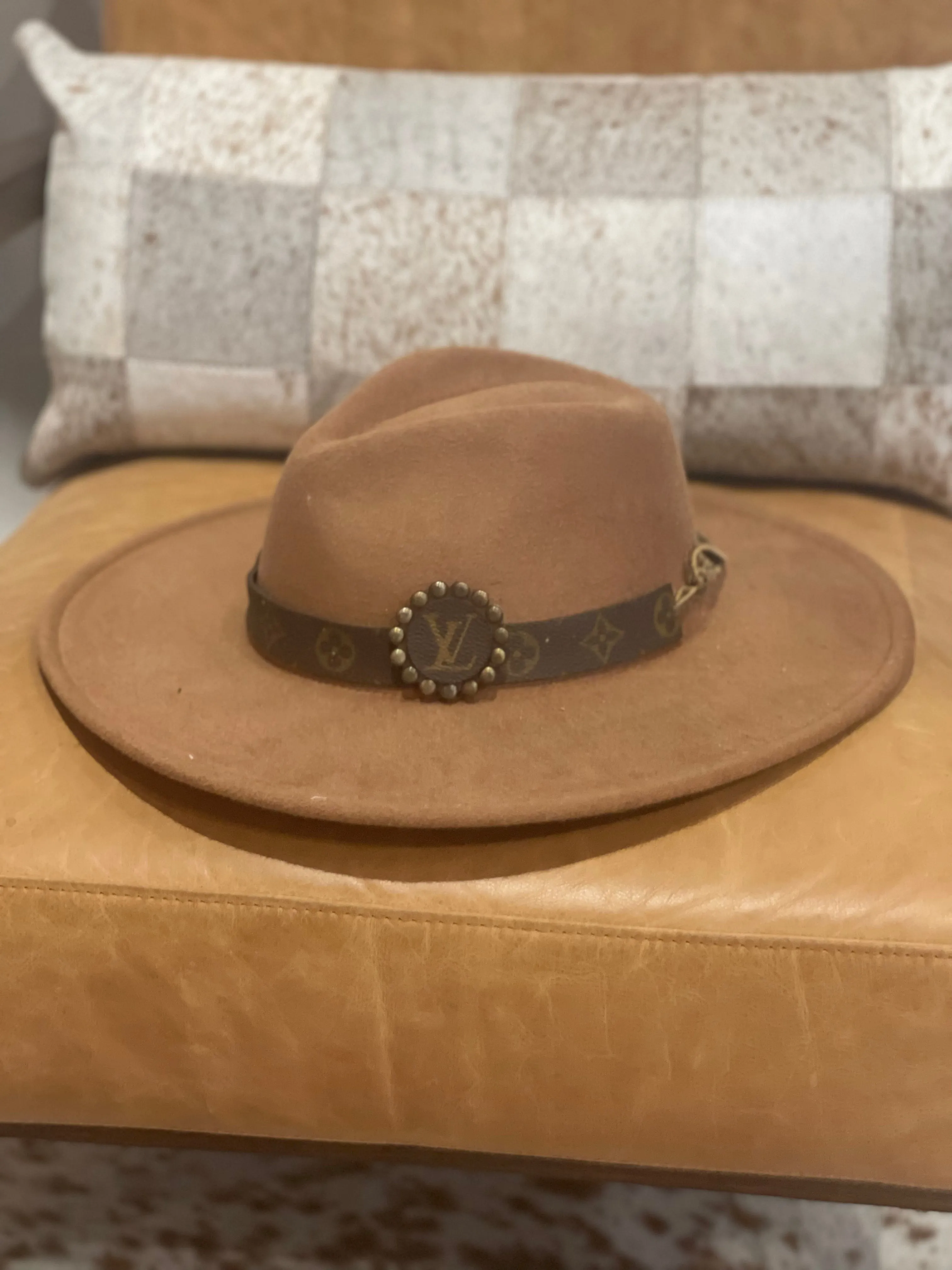 Wide Brim LV Banded Felt Hat