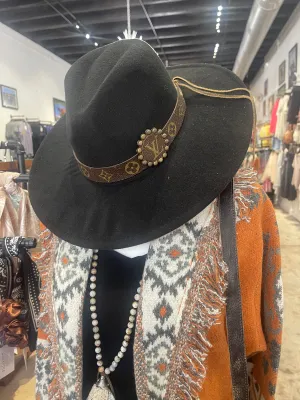 Wide Brim LV Banded Felt Hat