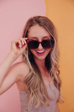 Wide Cat Eye Fashion Sunglasses - Coffee