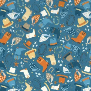 Wild West Wonder - Western Wear Blue by Michael Miller Fabrics by the yard 3666