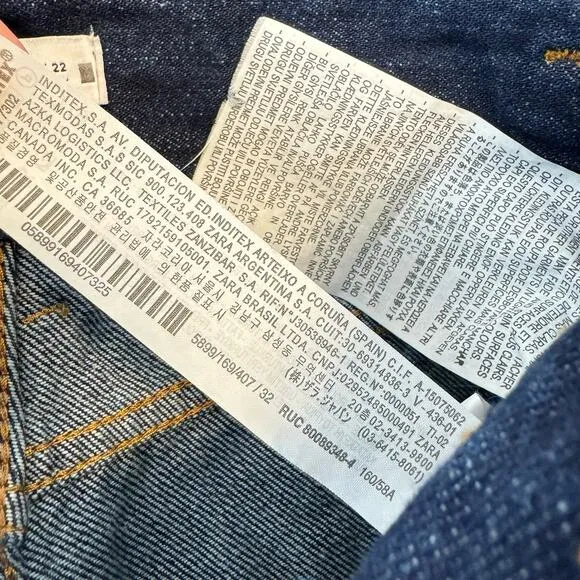 Zara High Waisted Jeans Western Wear Inspired Dark Blue Denim Size 0