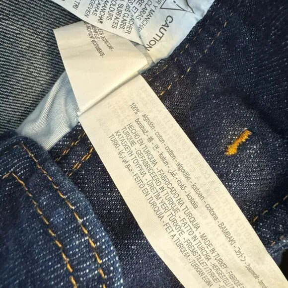 Zara High Waisted Jeans Western Wear Inspired Dark Blue Denim Size 0