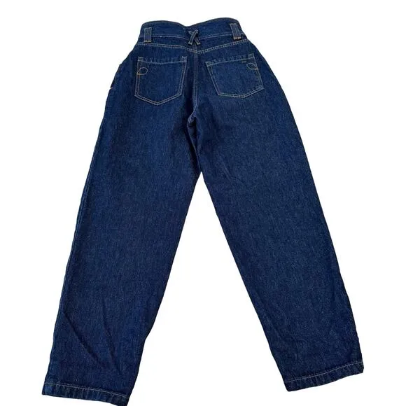 Zara High Waisted Jeans Western Wear Inspired Dark Blue Denim Size 0