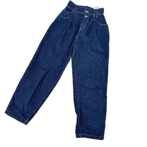 Zara High Waisted Jeans Western Wear Inspired Dark Blue Denim Size 0