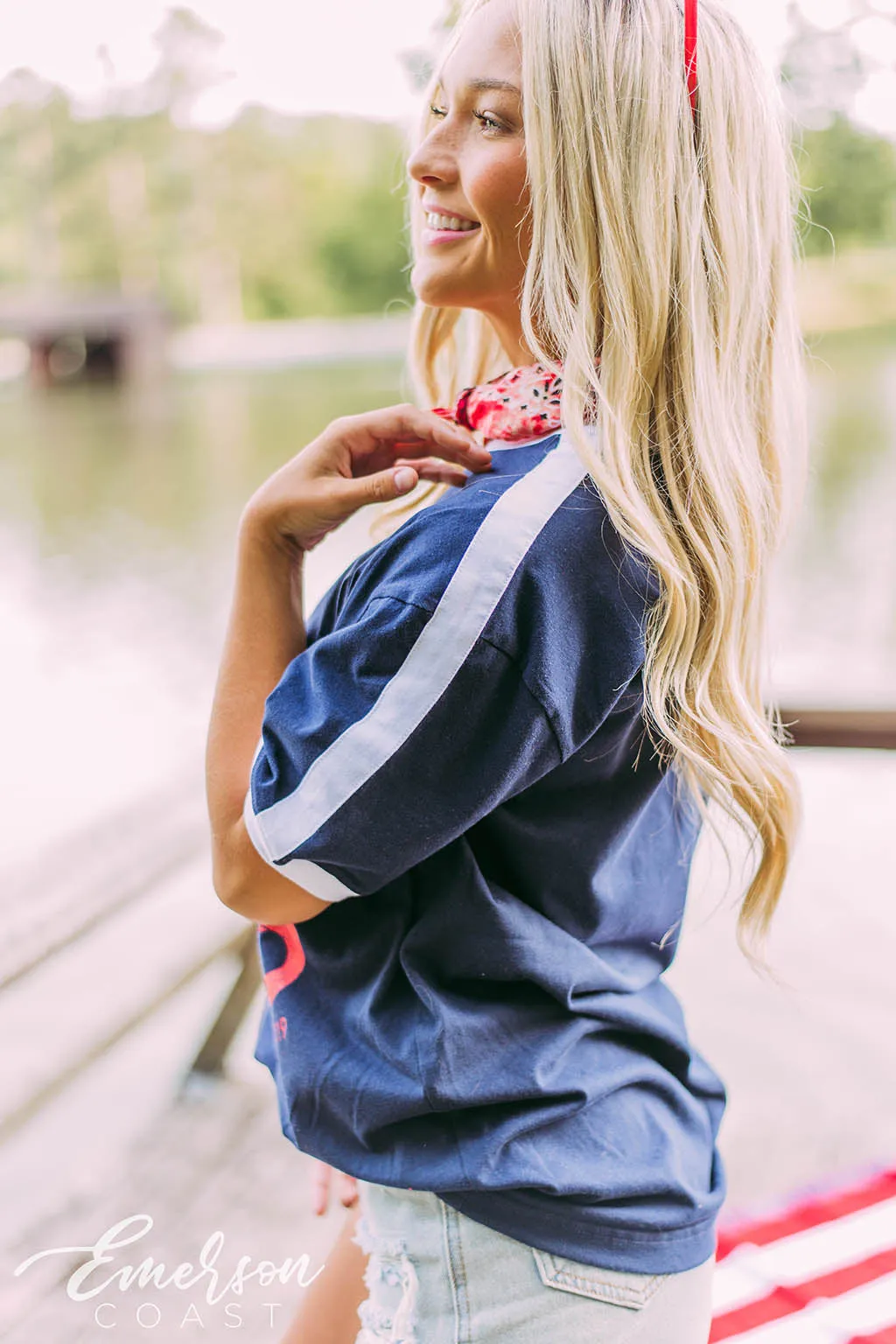 Zeta Tau Alpha Retro Americana Ringer Tee