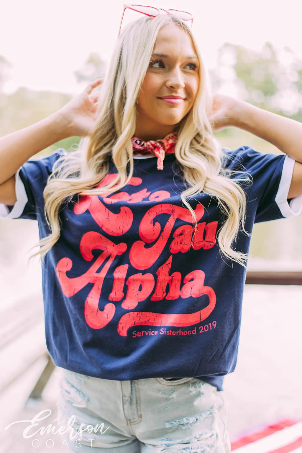Zeta Tau Alpha Retro Americana Ringer Tee